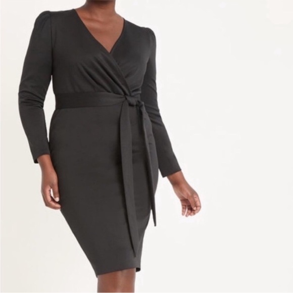 Eloquii Faux Wrap Puff Long Sleeve Tie Waist
Black Dress size 20 - Picture 1 of 6
